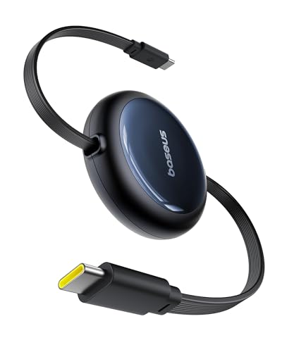 Baseus 100 W Retractable USB C Cable – Versatile 4.9 ft Length for Fast Charging & Efficient Data Transfer – Durable, Portable & Tangle-Free Design for i Phone 16, Mac Book & Galaxy S24 – Ideal for Home, Office & Travel