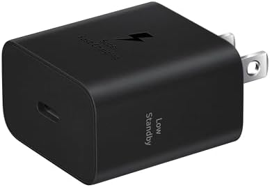 Samsung 25 W Super Fast Wall Charger with USB Type C Cable – Compact, Energy-Efficient Power Adapter for Galaxy Devices – Ultimate Charging Solution for Home and Travel