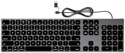 Sleek All-Aluminum Wired Keyboard for Mac – Full-Size USB-A & USB-C Connectivity, Ergonomic Design with Numeric Keypad for Enhanced Productivity on i Mac, Mac mini, Mac Book Pro & Air – Perfect Blend of Style and Functionality for Apple Users
