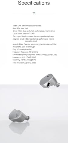 Moondrop LAN High-Fidelity Detachable Cable Earbuds – Premium Ergonomic IEMs for Unmatched Sound Clarity and Comfort, Ideal for Audiophiles on the Move