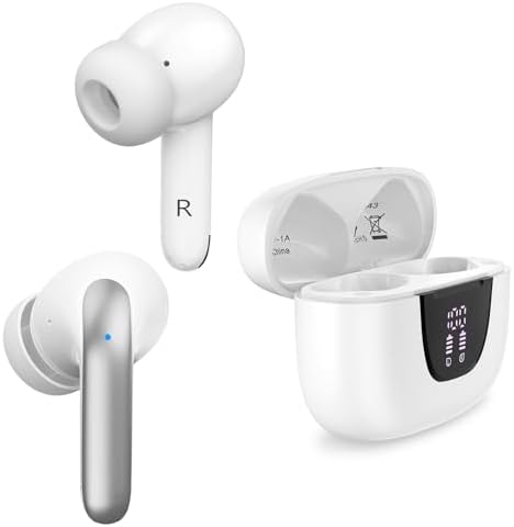 Advanced Bluetooth 5.3 Wireless Earbuds – 60-Hour Playtime with IPX7 Waterproof Rating for Ultimate Gym and Running Performance – Premium Hi-Fi Stereo Sound with Deep Bass – Integrated Microphone for Crystal-Clear Noise-Cancelling Calls – Ideal for Active Lifestyles and Outdoor Adventures