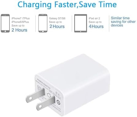 High-Speed Dual USB Wall Charger by FOBSUNLAND® – 5 V 2 A AC Power Adapter for i Phone, i Pad, Samsung, Kindle & More (White, 2-Pack) – Ultimate Compatibility & Travel Convenience with Safety Features