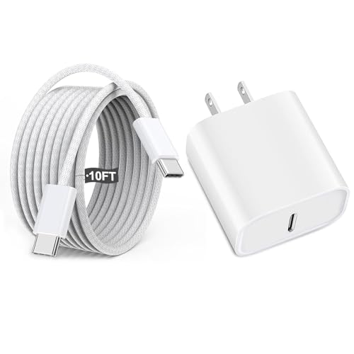 Ultra-Fast 20 W i Pad Power Adapter & 10 FT USB-C Cable Combo – Essential Charger for i Pad Pro, Air, Mini & 10 – Maximize Productivity with Lightning Speed Charging and Extended Flexibility for Apple Devices Experience groundbreaking charging efficiency with our Ultra-Fast 20 W Power Adapter paired with a 10 FT USB-C cable, meticulously designed for seamless compatibility with i Pad Pro (11, 12.9), i Pad Air (5 th/4 th), i Pad Mini 7, and i Pad 10. This compact wall charger delivers rapid power replenishment, ensuring your devices are ready to go in record time. The generous 10 FT cable grants you the freedom to use your i Pad comfortably while charging, whether at home, in the office, or on the move. Crafted from premium materials, this charger is built for long-term durability, making it the ultimate accessory for i Pad users seeking both reliability and performance. Elevate your charging experience today with this indispensable solution that fuses innovative technology with user-centric design.