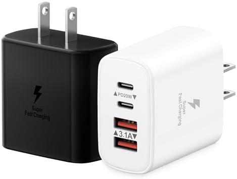 40 W Dual PD Fast Charging 4-Port USB C Charger Block Duo – Universal Compatibility for i Phone 16-11 Pro Max & Samsung Devices – Efficient Multi-Device Power Adapter for Home, Office, and Travel Use