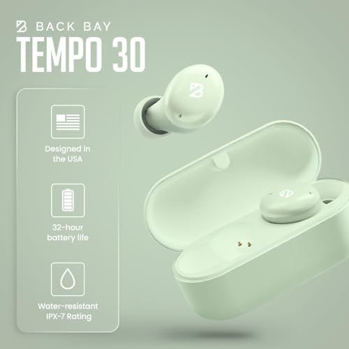 Back Bay Audio Tempo 30 Wireless Earbuds for Smaller Ears – Award-Winning Sound in Sweatproof Design, Ultra-Comfortable Bluetooth Earbuds for Women, Purple Finish with Long Battery Life and Enhanced Compatibility for Daily Use