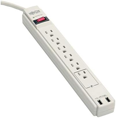 Tripp Lite 6-Outlet Surge Protector Power Strip with 6 ft Cord – 900 Joules of Protection for Home Office & Entertainment Systems, Versatile Connectivity, and Enhanced Safety Features