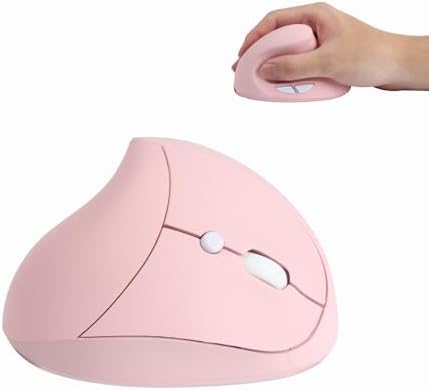Discover Unmatched Comfort with the Pink Ergonomic Wireless Vertical Mouse – Rechargeable, Adjustable DPI, and Perfect for Laptops and Desktops!