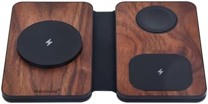 All-in-One Carbon Fiber Charging Station for Apple Devices – Fast Mag Safe Wireless Charger, Foldable Travel Solution for i Phone 16-12 Series, Air Pods & Apple Watch – Ultimate Portability & Efficiency
