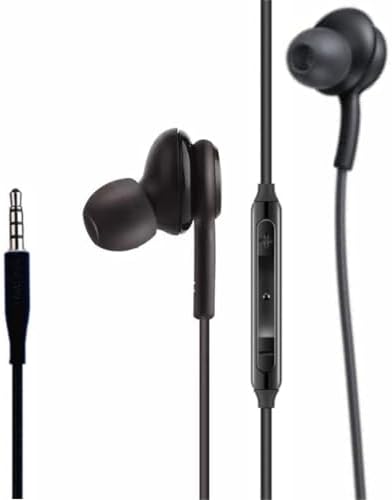 Experience Unmatched Sound Quality: Premium Wired In-Ear Headphones for Samsung Galaxy Devices – Crystal Clear Audio with Integrated Microphone, Volume Control, and Durable Braided Cable – Perfectly Compatible with S10, S10 E, S10+, S8, S8+, S9, S9+, and Note 9 (Black) – Lightweight Comfort for All-Day Listening and Seamless Connectivity