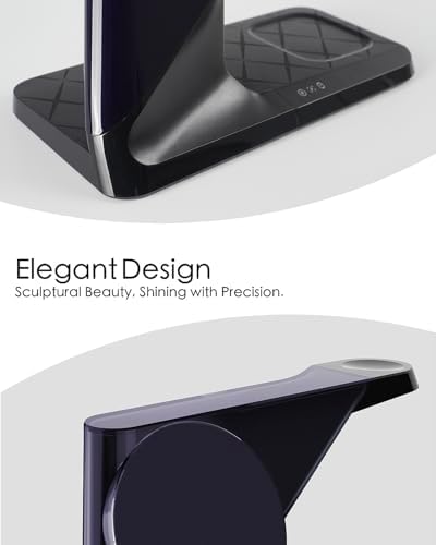 All-in-One Wireless Charging Hub for Apple Devices – Fast Mag-Safe Charger Stand for i Phone 16/15/14/13/12 Series, Air Pods & Apple Watch – Streamlined Design for Home & Office Efficiency