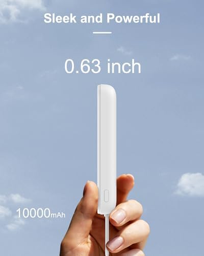 Asper X Mag Safe 10,000 m Ah Portable Power Bank – Dual Charging Solutions with 15 W/22.5 W Fast Charging, Smart LED Power Display, Built-in USB-C Cable & Compact Design for i Phone 16/15/14/13/12 & Galaxy S25 – Ultimate Travel Companion for Efficient Power Management