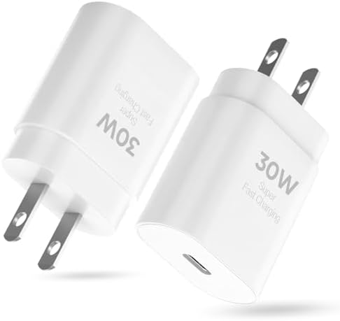 30 W Ultra-Fast USB-C Charger with 6.6 FT Cable for i Phone 16/15 & Galaxy S Series – High-Speed Charging with Safety Features for All Devices – Compact & Portable Power Adapter for On-the-Go Use