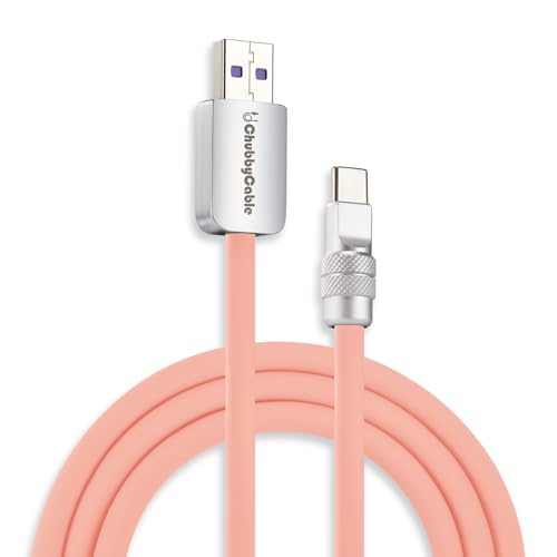 Chubbycable Chubby 2.0 Premium Fast Charging Cable – 240 W Power Delivery, 4.9 ft Type-C to Type-C Silicone Cord, Tangle-Free Design in Eye-Catching Red for Optimal Data Transfer and Enhanced Durability