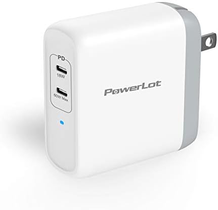 Power Lot 68 W Dual-Port USB-C Wall Charger – Fast Charging Power Delivery 3.0 Adapter for Mac Book Pro, i Phone 15 Pro Max, and i Pad Pro – Compact Ga N Technology for Enhanced Compatibility and Efficiency
