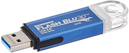 Kanguru Flash Blu30 64 GB USB Flash Drive – Ultimate Data Security with Physical Write Protection – Lightning-Fast USB 3.0 Transfer Speeds for Professionals and Students – Sleek, Portable Design for Easy File Management and Enhanced Compatibility