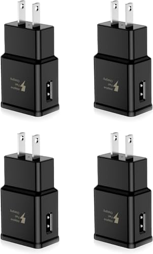 Premium Adaptive Fast Charging Block USB Wall Charger – Efficient Quick Charge Adapter for Samsung Galaxy S25/S24/S23/S22/S21/S20/S10/S9/S8/S7/Note 10 (4-Pack, White) – Maximize Charging Speed & Compatibility for Seamless Device Performance