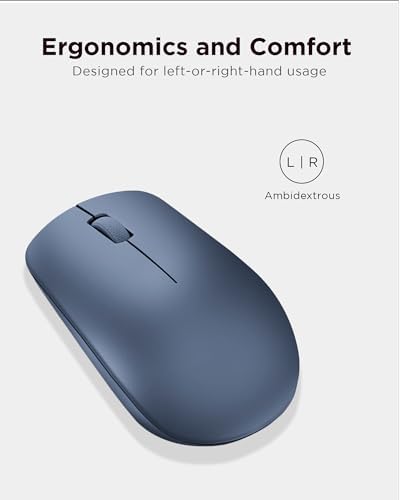 Lenovo 530 Wireless Mouse – Ergonomic Abyss Blue Design with 2.4 GHz Nano USB Receiver, 1200 DPI Optical Sensor for Precision Tracking, Lightweight & Portable for Effortless Navigation, Ideal for Left & Right-Handed Users, Perfect Companion for Work or Travel