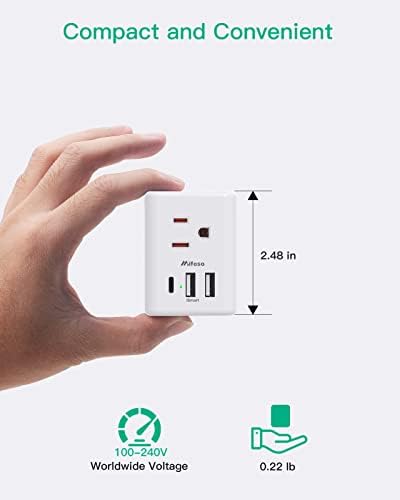 Dual USB Wall Charger & Multi-Plug Outlet Extender – 2 Pack Travel Power Strip for Easy Charging on Cruises & Hotels, ETL Listed, Compact & Lightweight Design for Ultimate Portability