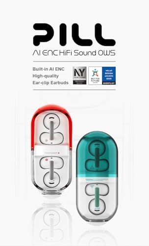 Moondrop Pill Open Ear Headphones: Premium Wireless IPX4 Ear Clip Earbuds for Gamers and Active Lifestyles | Ultimate Comfort with Enhanced Connectivity, Immersive Sound, and Ambient Awareness in Sleek Black Design