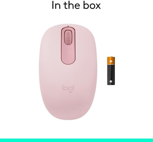 Logitech M196 Rose Bluetooth Wireless Mouse – Compact, Ambidextrous Design for Effortless Navigation on Laptops & Tablets, Exceptional 12-Month Battery Life, Smooth Tracking for PC and Mac Users, Perfect for Professionals on the Go