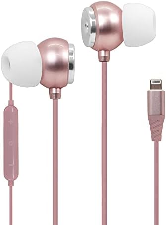 Premium Lightning Earbuds – Apple MFi Certified In-Ear Headphones with Enhanced Bass, Built-In Microphone for Hands-Free Calling, and Track Controls – Vibrant Red for Ultimate Style and Compatibility