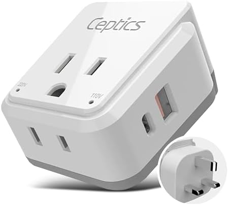 Ultimate Compact Travel Power Adapter for UK & Ireland – Dual USB & USB-C Fast Charger with 3.1 A Output – Type G Plug Converter for Seamless Global Connectivity in Hong Kong, England, Dubai, and Saudi Arabia – Safe, Efficient Design for Smart Travelers