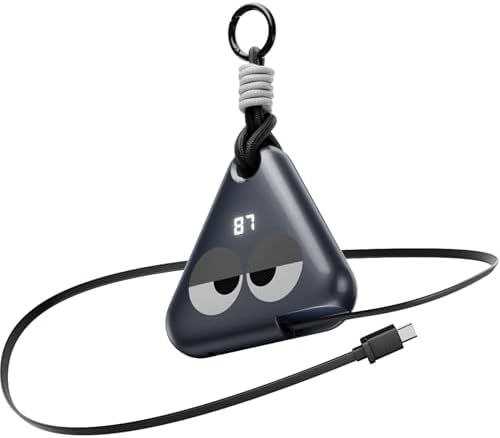 Ultimate Travel Power Bank with Retractable 2.3 ft Cable and Durable Paracord Carabiner – 10000 m Ah Fast Charging Wearable Charger in Stellar Gray, USB-C Compatible for All Devices – Stay Energized on the Go!