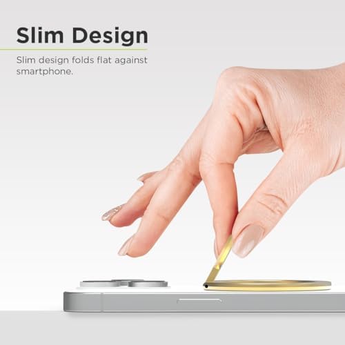 Magnetic Phone Grip Ring Stand for i Phone 16 Series – Premium Gold Kickstand Holder for Mag Safe Compatibility – Effortless Attachment for Hands-Free Streaming & Meetings – Versatile Design with Metal Stickers for Non-Mag Safe Phones – Lifetime Warranty & 30-Day Money Back Guarantee