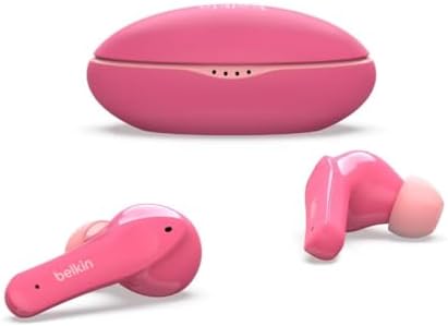 Belkin Soundform Nano Kids Bluetooth Earbuds – Stylish Blue Design with 85 d B Volume Limiting for Safe Listening, 24-Hour Battery Life, Integrated Microphone for Online Learning and Calls, Compatible with i Phone, i Pad, Galaxy & More – Comfort Meets Durability for Young Audiophiles