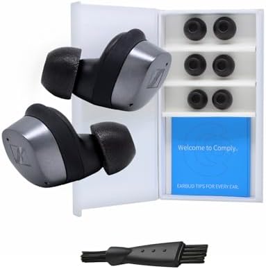 Transform Your Audio Experience with Comply True Grip Premium Memory Foam Earbud Tips for Sennheiser Momentum 3 & 4 | Ultimate Comfort & Noise Isolation | Large Black (3 Pairs) with Essential Cleaning Tool | Perfect Fit for Music Lovers