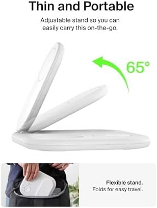Revolutionize Your Charging Experience with the Belkin 2-in-1 Magnetic Foldable Charger – 15 W Qi2-Certified Wireless Power for Apple i Phone 16 & Samsung Galaxy S25 with Non-Slip Stability – Sleek White Design for Home, Office & Travel – PSU Included for Instant Use and Enhanced Device Compatibility