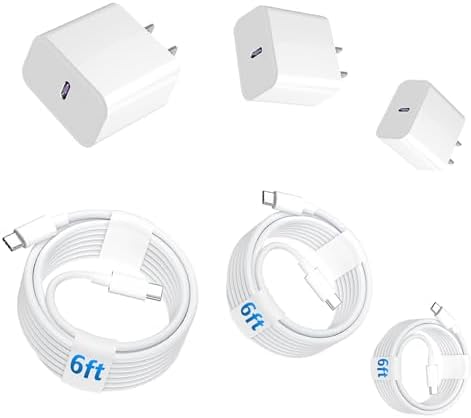 Power Your Apple i Pad Pro with the Ultimate USB C Charger – Fast 20 W Charging Kit with 6 ft Type C to C Cable, Perfect for i Pad 10 th Gen and All Models (2025-2018) – Sleek White 2-Pack for Home & Travel, Enhanced Durability and Safety Features