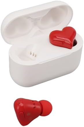 Jectse Heart-Shaped Bluetooth Earbuds – Stylish Noise Cancelling Hi-Fi Stereo Earphones with 8 Customizable Earplugs for Ultimate Comfort and Versatile Connectivity for Cell Phones and Laptops