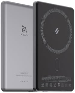 ADAM ELEMENTS Gravity C5 Magnetic Wireless Power Bank – Ultra-Fast Charging for i Phone 12-16 & Air Pods – Sleek Red Design, Effortless Magnetic Alignment, Lightweight & Portable Charging Solution for On-the-Go Users