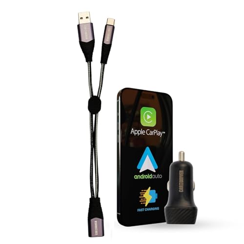 Elevate Your Drive with the Ultimate Car and Driver Infotainment Data Cable Kit – Effortless Apple Car Play & Android Auto Integration, Lightning-Fast 12 V Charging, Versatile USB-C Compatibility, and Robust Build for Uninterrupted Entertainment on the Road