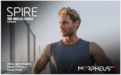 Morpheus 360 Spire True Wireless Earbuds – Premium Bluetooth 5.2 Connectivity, Immersive Hi-Fi Sound, Effortless Touch Control, Durable Waterproof Design with Chic Charging Case – Unleash Your Audio Adventure in Sleek Black