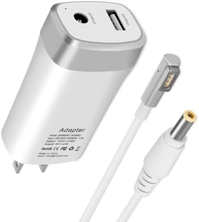 High-Efficiency 110 W Ga N 5-Port USB Fast Charger for Mac Book Pro – Ultimate L-Tip Power Adapter with Unmatched Charging Speed, Full Compatibility for 13/15/17 Inch Models, CE/FCC/ROHS Certified Safety Features, Durable 6 ft Cord Ideal for Mobile Professionals and Frequent Travelers