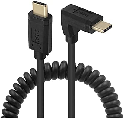 Qaoquda Premium Coiled USB 3.1 Type C Cable – 4 FT Stretchable USB-C Male to Female Spring Cable for 10 Gbps Fast Data Transfer and 3 A Rapid Charging – Ideal for Laptops, Smartphones, and Tablets – Tangle-Free Design for Enhanced Durability and Ergonomic Workspace Management