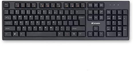 Elevate Your Typing Experience with the Verbatim Slimline Wireless Keyboard – 2.4 GHz Plug-and-Play Full-Size Design with Adjustable Tilt Legs and Numeric Keypad for Ultimate Comfort and Productivity – Perfectly Compatible with PC and Laptop in Sleek Black Finish – Eco-Friendly Frustration-Free Packaging Elevate Your Typing Experience with the Verbatim Slimline Wireless Keyboard – 2.4 GHz Plug-and-Play Full-Size Design with Adjustable Tilt Legs and Numeric Keypad for Ultimate Comfort and Productivity – Perfectly Compatible with PC and Laptop in Sleek Black Finish – Eco-Friendly Frustration-Free Packaging
