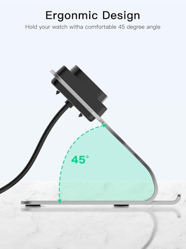 Sleek Silver Magnetic Charging Dock for Google Pixel Watch 3 & 2 | Rapid Anti-Slip Power Station with Premium USB Cable | Ultimate Smartwatch Charging Solution for Home & Office Efficiency