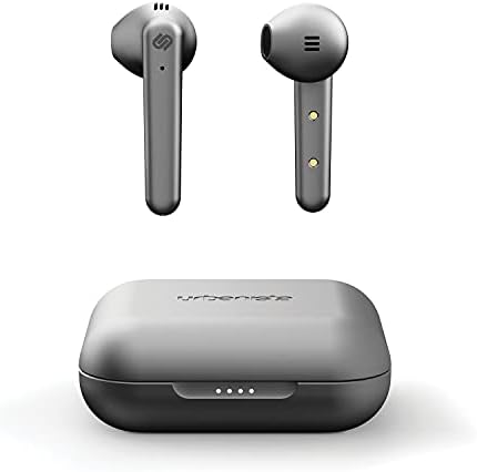 Urbanista Stockholm Plus True Wireless In-Ear Earbuds with Microphone (Titanium) – Premium Bluetooth 5.0 Audio, IPX4 Waterproof, Extended Battery for All-Day Comfort and Clear Calls