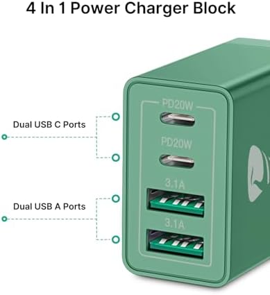Aiminu 40 W 4-Port USB C Wall Charger Block 3-Pack – Efficient PD Fast Charging Solution for i Phone 15/14/13/12/11/Pro Max, i Pad & Android Devices – Ideal for Home, Travel, and Multi-Device Power Needs