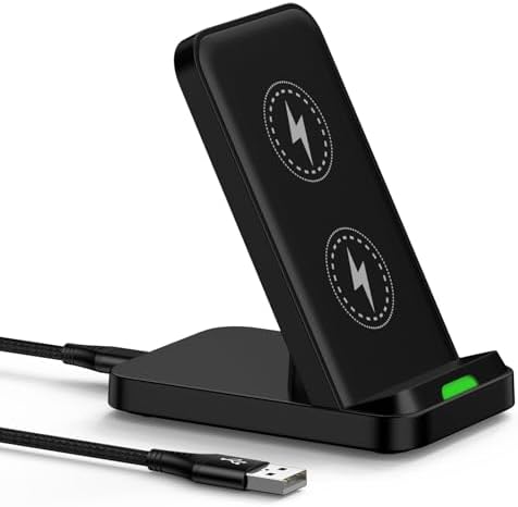 Samsung 15 W Fast Wireless Charging Stand – Universal Charger for Galaxy S25/S24/S23/S22/S21, i Phone 16/15, and Google Pixel 9/8 – Enhanced Speed and Compatibility for All QI Devices, Includes 3 FT USB Type-C Cable – Ideal for Nightstand Use and Safe Charging with Overheat Protection Experience the convenience of rapid charging with the Samsung 15 W Fast Wireless Charging Stand, expertly designed to power up your Galaxy S25, S24, S23, S22, S21, i Phone 16/15, and Google Pixel 9/8 in record time. This innovative charger delivers up to 40% faster charging compared to standard models, ensuring your device reaches full power in just 2 hours. Its advanced technology allows charging through cases up to 5 mm thick, while the integrated 3 FT USB Type-C cable simplifies connectivity. Built with safety features, including foreign object detection and overheat protection, this sleek stand offers peace of mind while charging. The LED indicator ensures you know when your device is charging, making it perfect for bedside use. Lightweight and portable, this wireless charger is your ideal travel companion, delivering efficient power wherever you go.