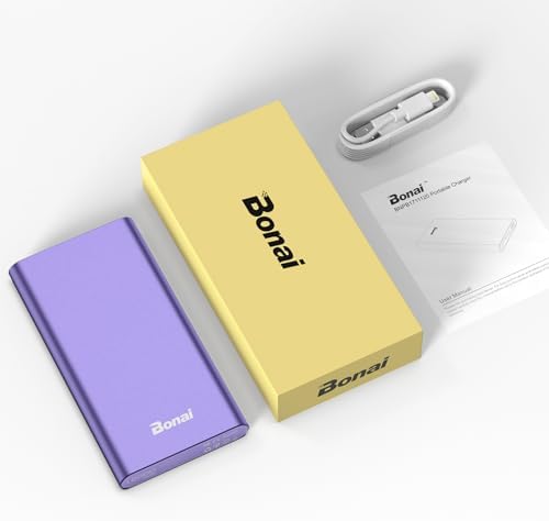 BONAI 12,000 m Ah Portable Power Bank – Ultra-Fast Charging with Dual USB-C Ports for i Phone 15/14/13/12, Galaxy Android, and i Pad – Sleek, Lightweight Design for On-the-Go Convenience and Enhanced Device Compatibility