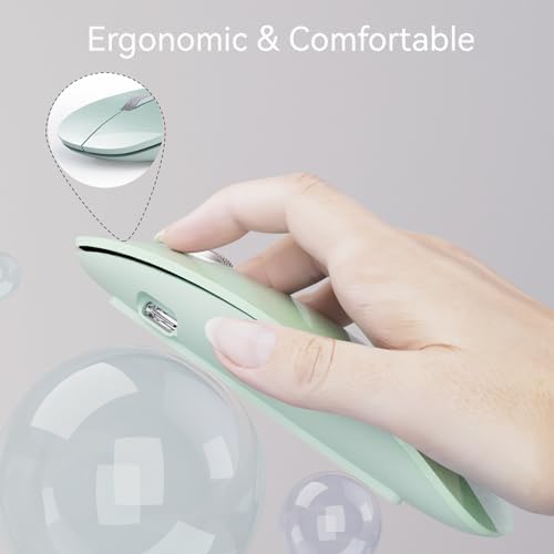 Elevate Your Computing with the Uiosmuph G11 Wireless Mouse – Stylish Purple Slim Design, USB C Rechargeable & Silent Click Technology for Effortless Precision and Comfort on Laptop, Mac, and PC