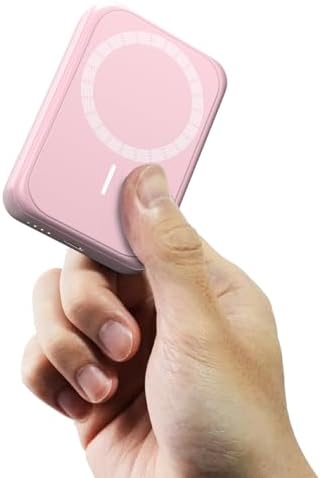 Sleek Pink Magnetic Power Bank for i Phone – 10000 m Ah with 15 W Wireless Charging & 20 W USB-C Fast Charge – Ultimate Portability for i Phone 16/15/14/13/12 Series – Effortless One-Handed Operation for Travel Enthusiasts and Daily Adventurers – Strong 10 N Magnetic Force for Secure Attachment – Perfect for On-the-Go Charging