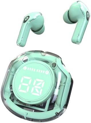 Baby Blue Crystal Earbuds – Immerse Yourself in Chic Audio Elegance with Luxurious Sound Quality & Stylish Transparent LED Charging Case – Advanced Wireless Connectivity & Quick Charge Technology for Seamless Listening Experience