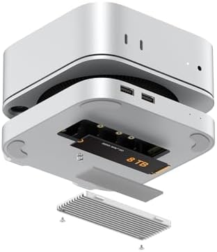 Elevate Your Mac mini Setup with the Akyyajaure 9-in-1 Aluminum Docking Hub – High-Speed M.2 NVMe SSD Enclosure, Lightning-Fast 10 Gbps USB-A2 Ports, Effortless SD/TF Card Readers, and USB 2.0 Connectivity for Unmatched Productivity and Style
