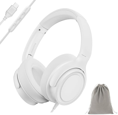 Experience Ultimate Sound Clarity with Stylish Purple USB C Wired Over-Ear Headphones – Immerse Yourself in Exceptional Hi-Fi Stereo Audio and Advanced Noise Isolation for Unmatched Comfort, Ideal for Music Aficionados and Professionals, Fully Compatible with USB C Devices