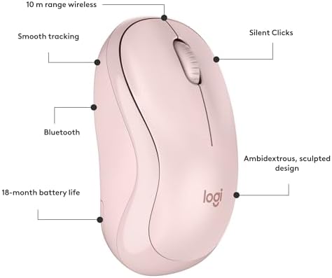 Logitech M240 Silent Bluetooth Mouse – Wireless & Compact Design for Effortless Navigation, 18-Month Battery Life, and Smooth Tracking on All Surfaces – Ideal for Windows, mac OS, Chrome OS – Portable Off White Solution for Professionals on the Go